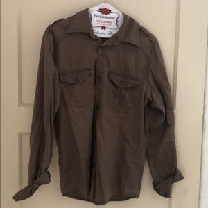 Button down casual brown shirt